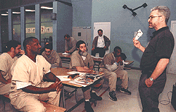 Nate Butler teaching at Radgowski Correctional Institution, 2000
